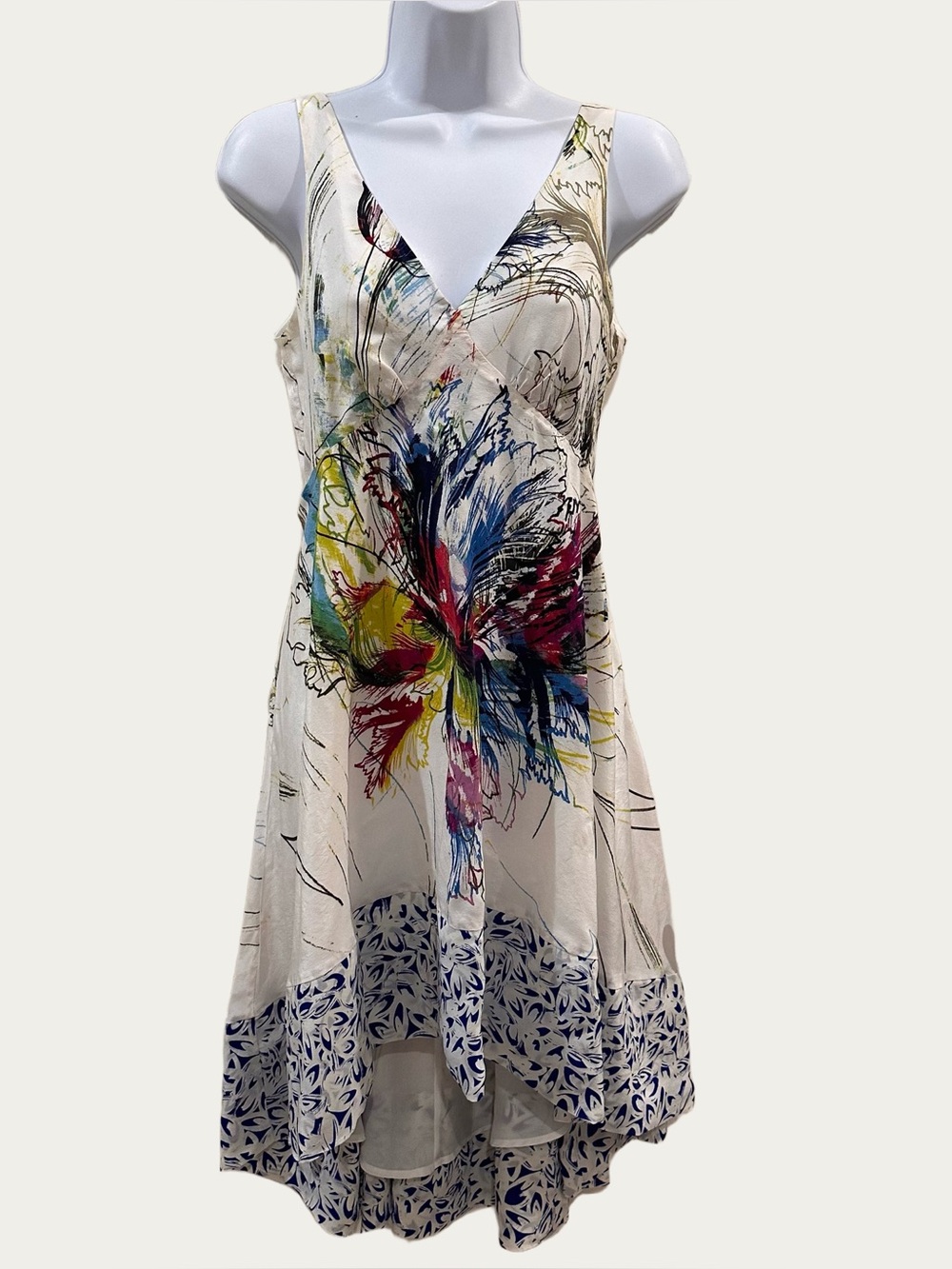 Maeve Anthropology Silk Floral High-Lo Sleeveless Dress Size 2